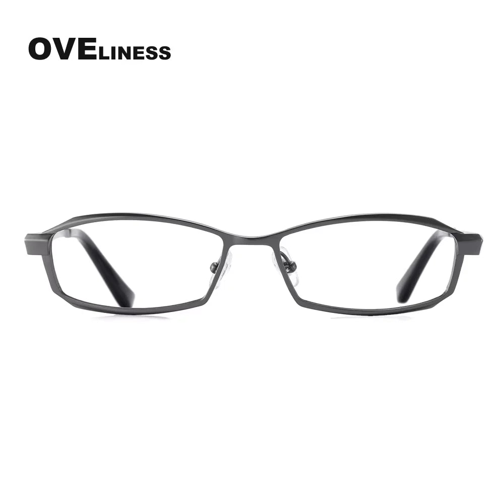 Oveliness Men's Full Rim Rectangle Square Titanium Eyeglasses 8718