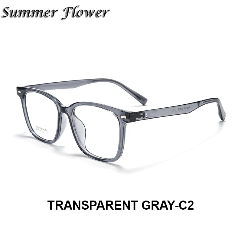 Summer Flower Women's Full Rim Square Tr 90 Titanium Eyeglasses 51020