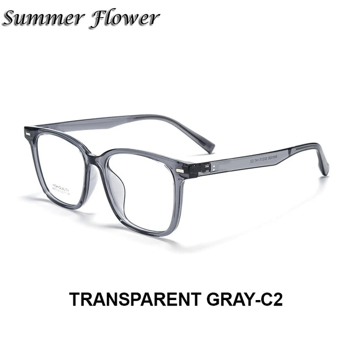 Summer Flower Women's Full Rim Square Tr 90 Titanium Eyeglasses 51020