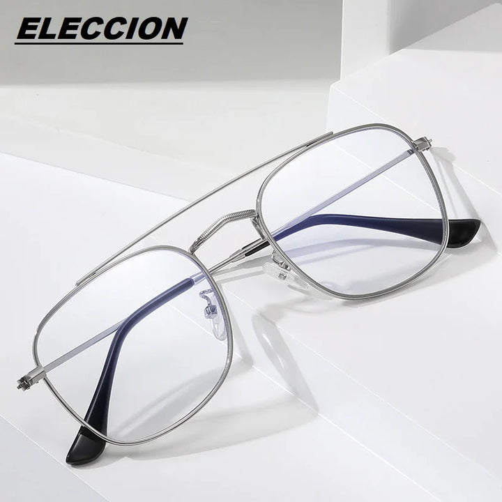 Eleccion Unisex Full Rim Square Double Bridge Alloy Eyeglasses 5032