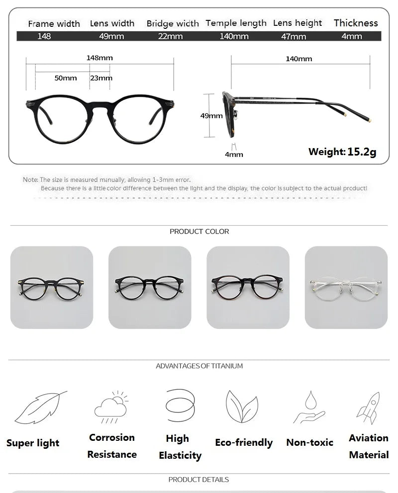 Aimee Unisex Full Rim Round Titanium Acetate Eyeglasses 84994 Full Rim Aimee