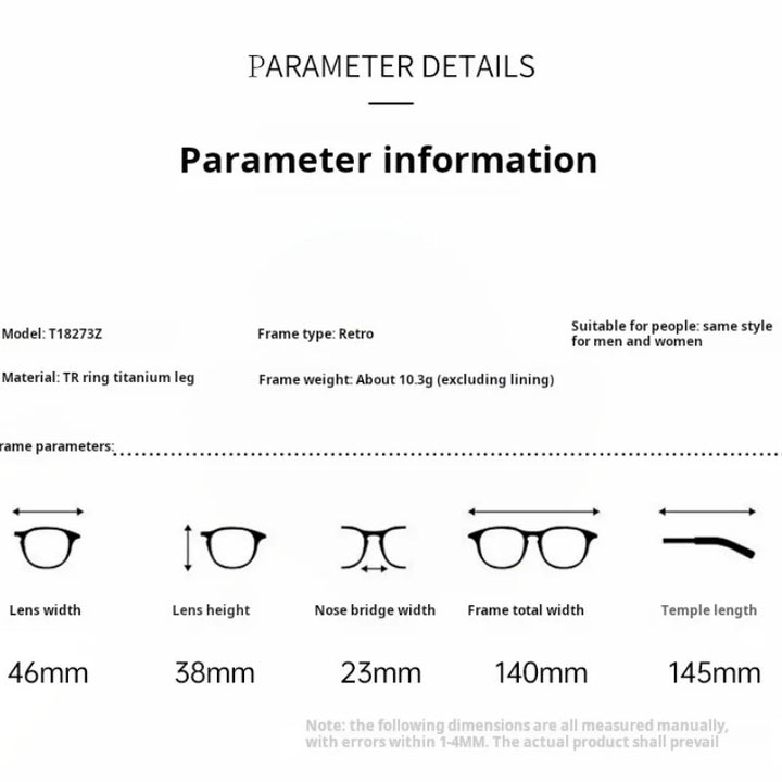 Xbora  Unisex Full Rim Flat Top Polygon Tr 90 Titanium Eyeglasses 518273