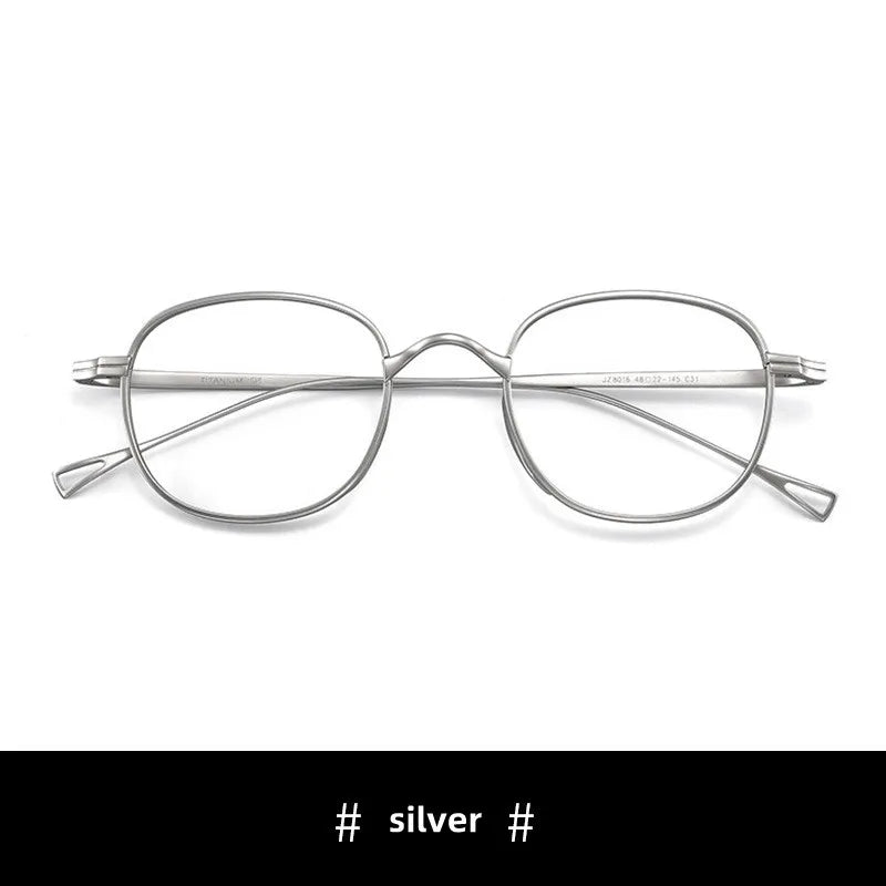 Kocolior Unisex Full Rim Round Titanium Hyperopic Reading Glasses 8016 Reading Glasses Kocolior Silver 0 