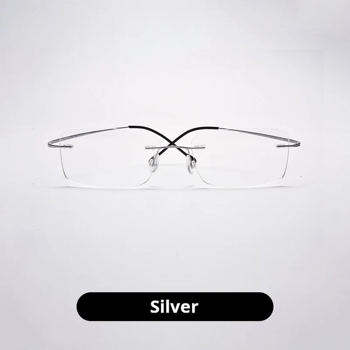 Momoja Unisex Rimless Square Titanium Eyeglasses 20017