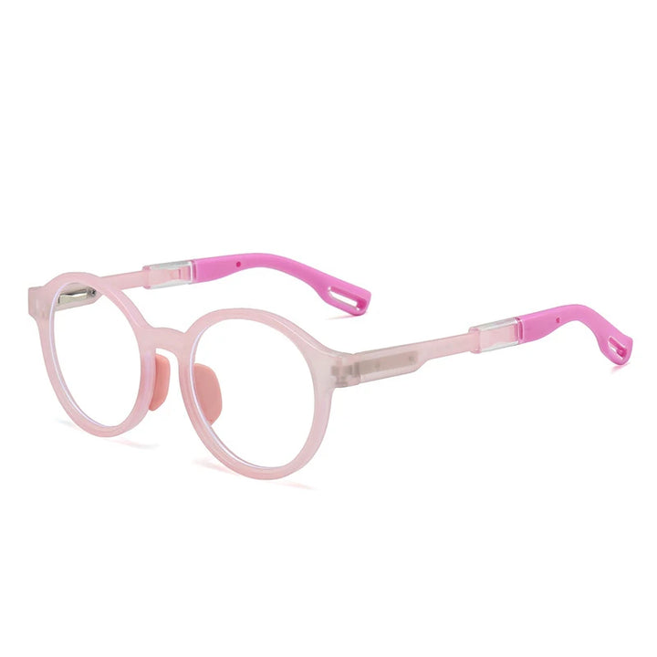 KatKani Unisex Children's Full Rim Round Tr 90 Eyeglasses J201 Full Rim KatKani Eyeglasses Pink  