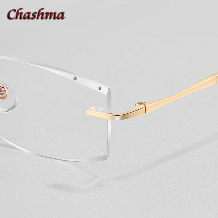 Chashma Ochki Unisex Rimless Square Titanium Eyeglasses 632 Rimless Chashma Ochki   