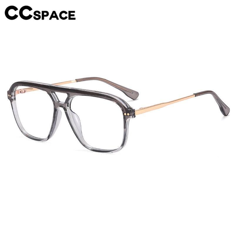 CCSpace Unisex Full Rim Square Double Bridge Tr 90 Titanium Eyeglasses 56714 Full Rim CCspace   