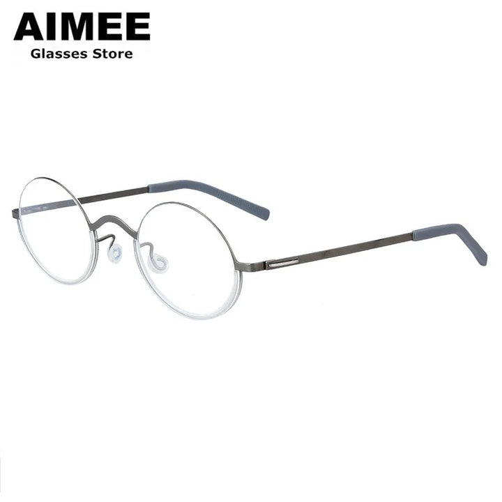 Aimee Women's Full Rim Oval Screwless Titanium Eyeglasses 198801