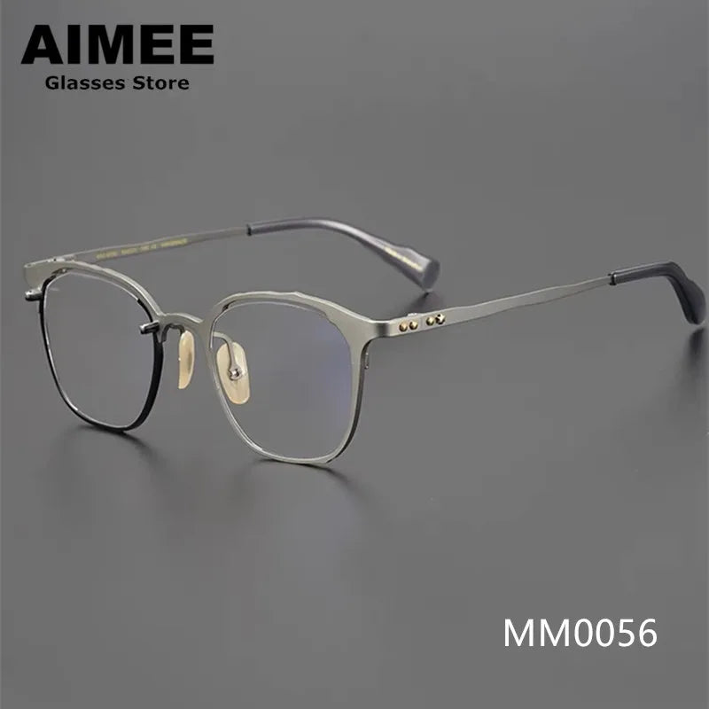 Aimee Unisex Full Rim Square Titanium Eyeglasses 130056 Full Rim Aimee   