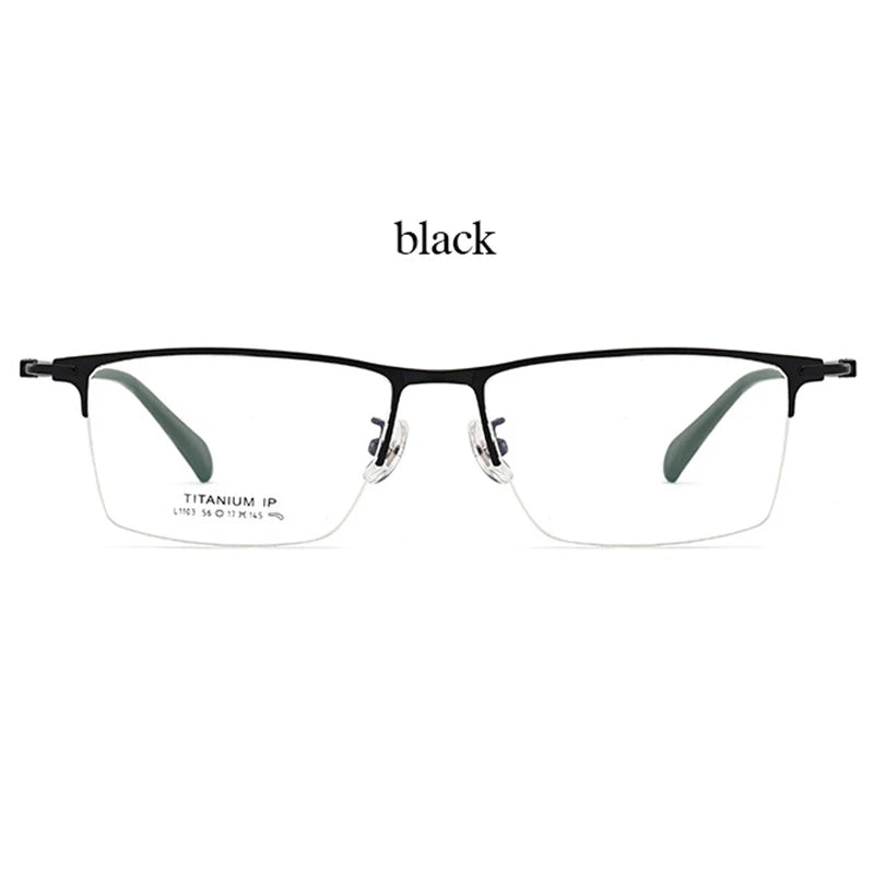 Handoer Unisex Semi Rim Square Titanium Acetate Eyeglasses H1103 Semi Rim Handoer C1  