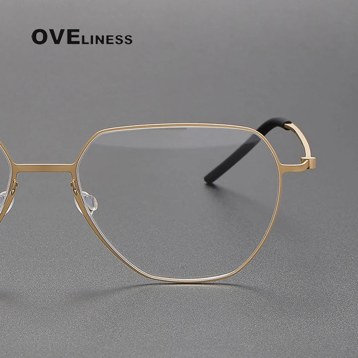 Oveliness Unisex Full Rim Flat Top Oval Titanium Eyeglasses O5526 Full Rim Oveliness   