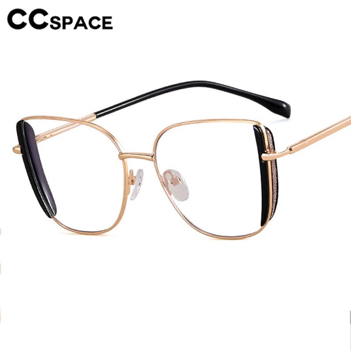 CCspace Women's Full Rim Square Tr 90 Titanium Eyeglasses 300377 Full Rim CCSpace   