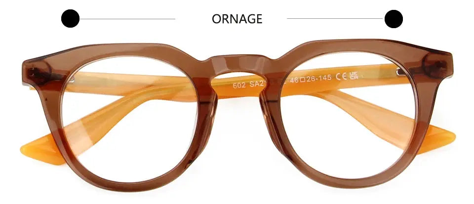 Esnbie 602218 Unisex Full Rim Square Round Acetate Frames FuzWeb