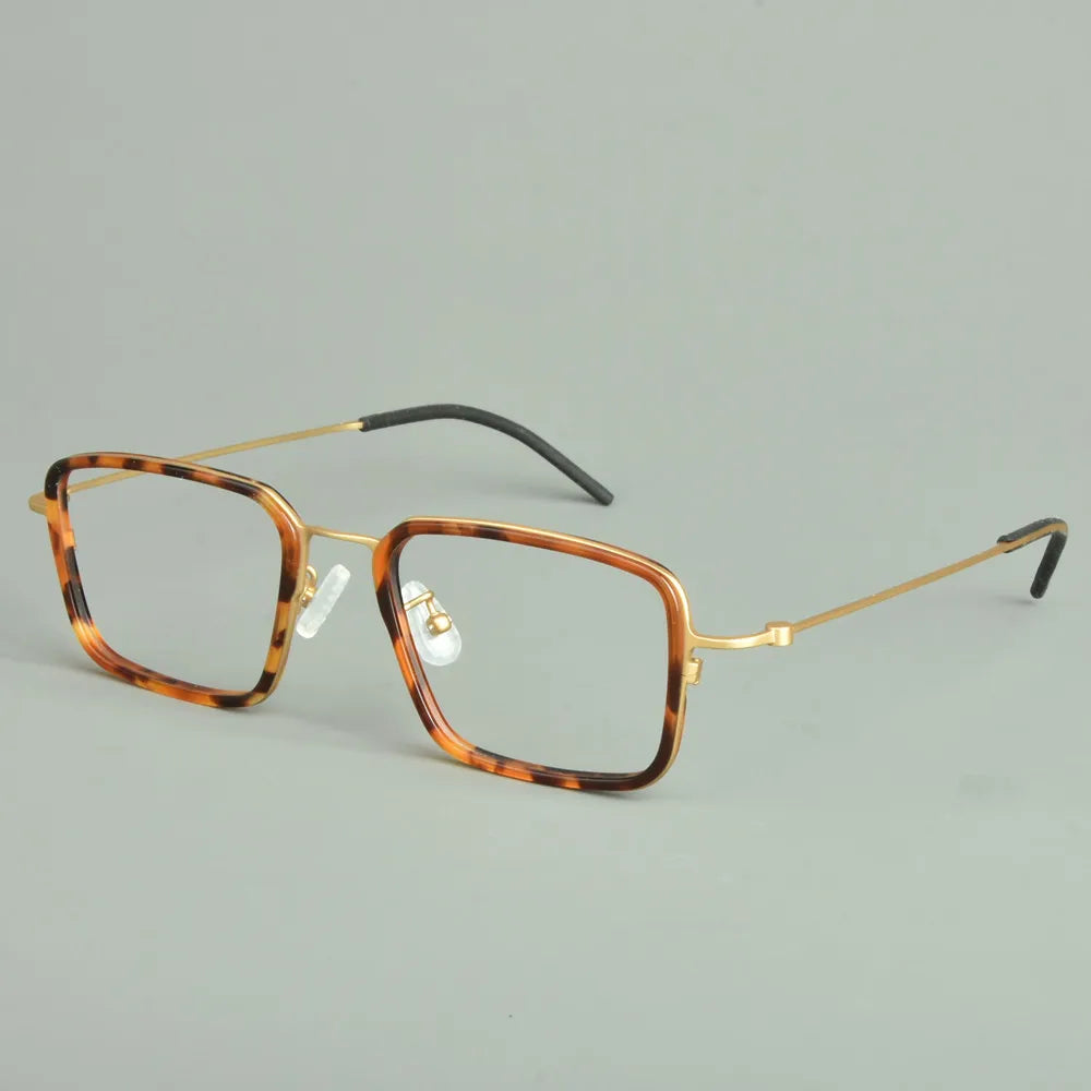 Aimee Unisex Full Rim Square Titanium Acetate Eyeglasses 14501 Full Rim Aimee Tortoise-Golden  