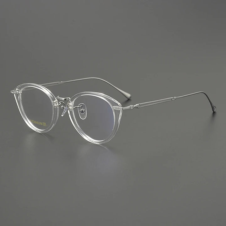 Nobler Unisex Full Rim Oval Acetate Titanium Eyeglasses 98009