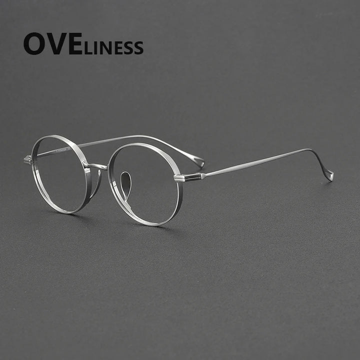 Oveliness Unisex Full Rim Round Titanium Eyeglasses 64003