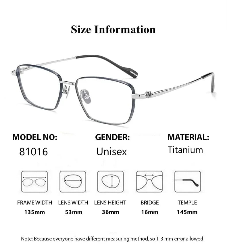 Summer Flower Women's Full Rim Polygon Square Titanium Eyeglasses 81016