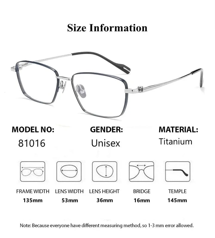 Summer Flower Women's Full Rim Polygon Square Titanium Eyeglasses 81016