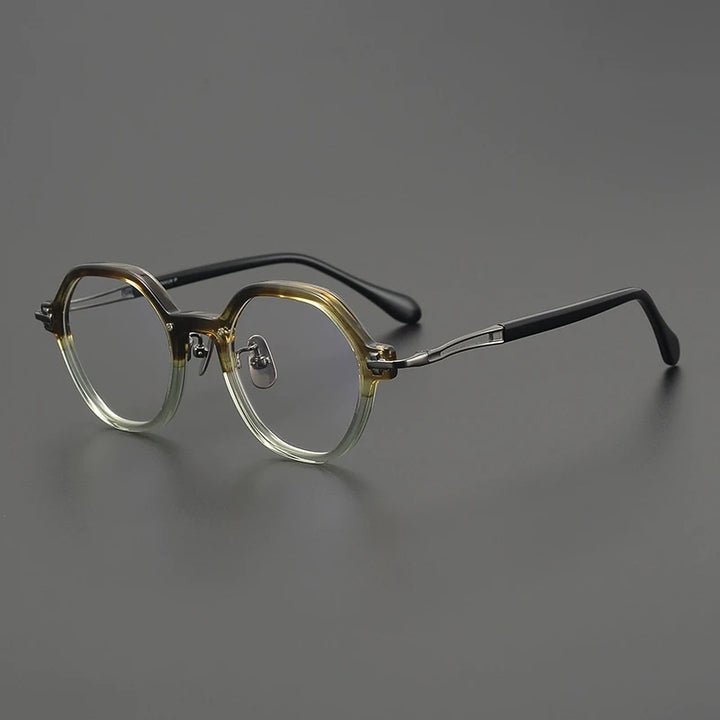 Gatenac Unisex Full Rim Flat Top Oval Acetate Eyeglasses  G84721