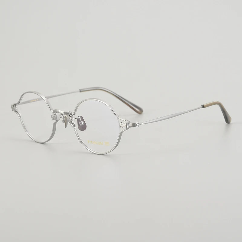 Muzz Unisex Full Rim Small Round Titanium Eyeglasses M188 Full Rim Muzz C3  
