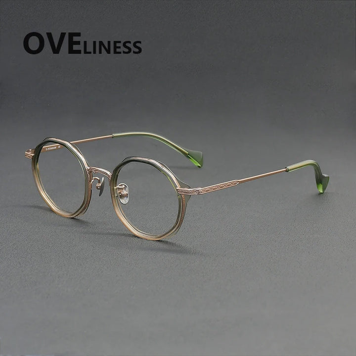 Oveliness Women's Full Rim Round Titanium Acetate Eyeglasses 926007