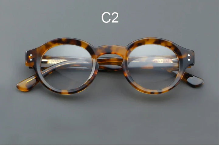 Yujo Unisex Full Rim Round Acetate Eyeglasses 4327e Full Rim Yujo C2 CHINA 