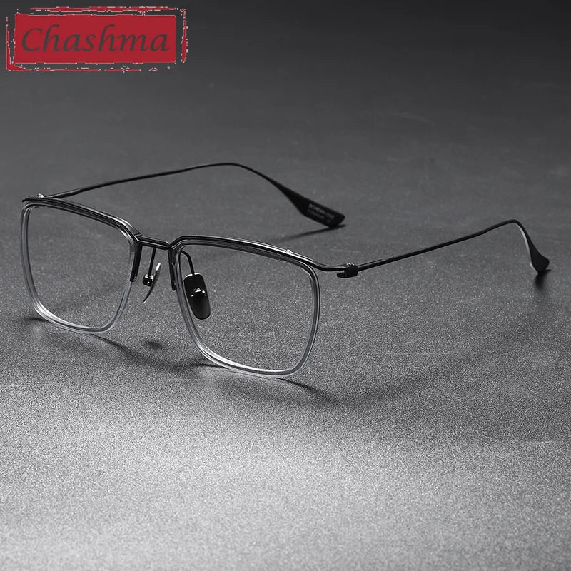 Chashma Ottica Men's Full Rim Square Titanium Acetate Eyeglasses 412106