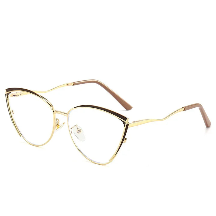 Aror Women's Full Rim Square Cat Eye Alloy Eyeglasses 49719 Full Rim Aror C4