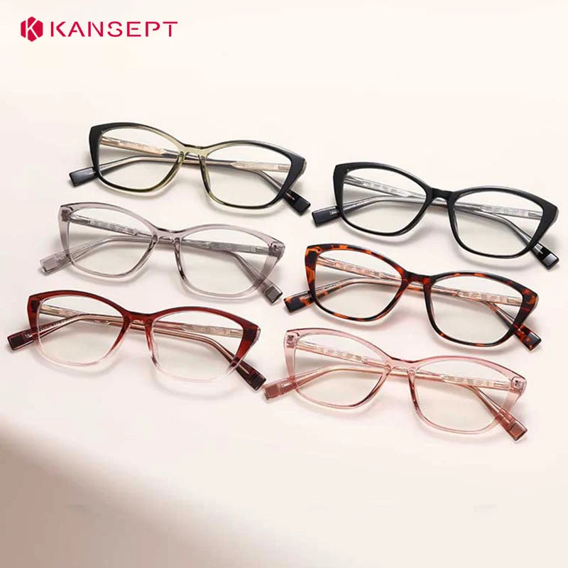 Kansept Women's Full Rim Square Tr 90 Alloy Reading Glasses 27020