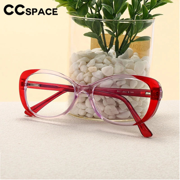 CCspace Women's Full Rim Small Oval Polycarbonate Eyeglasses 301422 Full Rim CCspace   