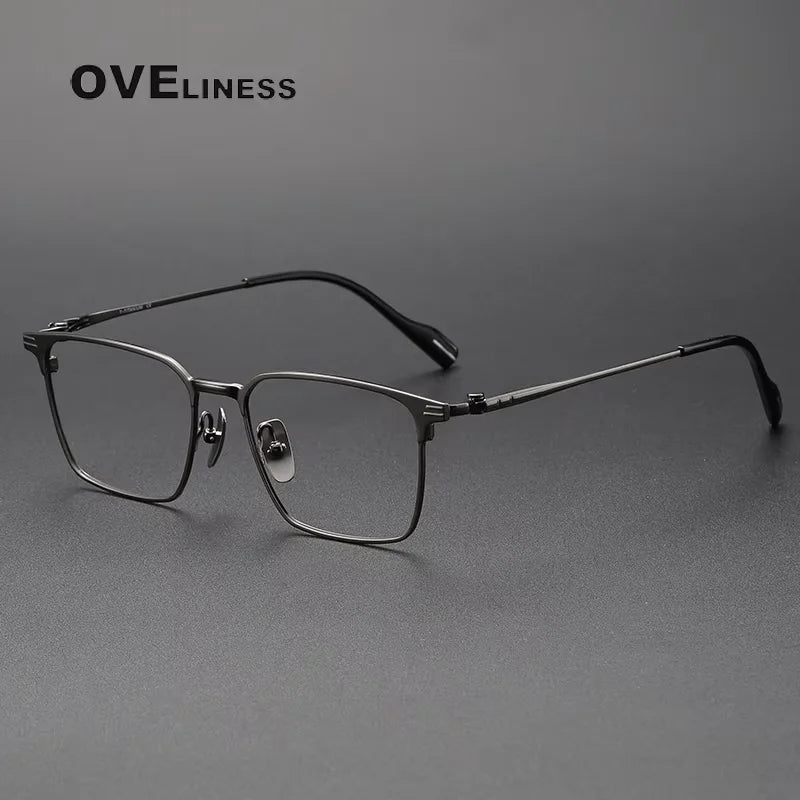 Oveliness Full Rim Square Titanium Acetate Eyeglasses 70801 Full Rim Oveliness gun