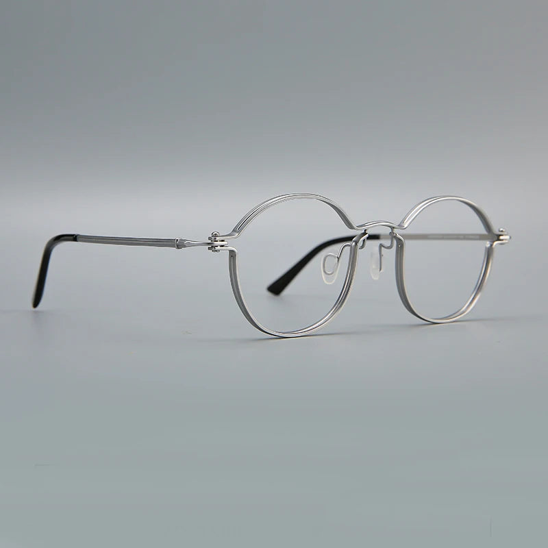 Black Mask Unisex Full Rim Oval Round Titanium Eyeglasses 395897