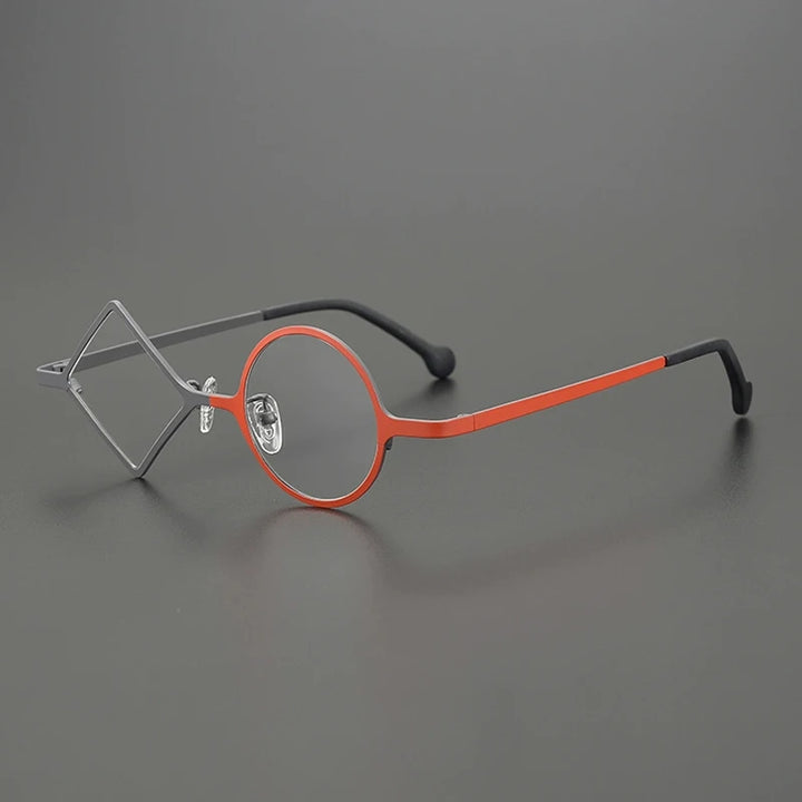 Gatenac Women's Full Rim Round Diamond Titanium Eyeglasses G85852