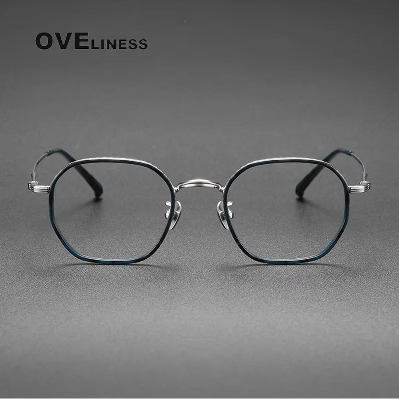 Oveliness Unisex Full Rim Square Oval Titanium Acetate Eyeglasses 8503 Full Rim Oveliness   