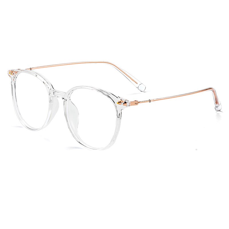 KatKani Unisex Full Rim Square Tr 90 Alloy Eyeglasses 01252 Full Rim KatKani Eyeglasses Transparent Gold  