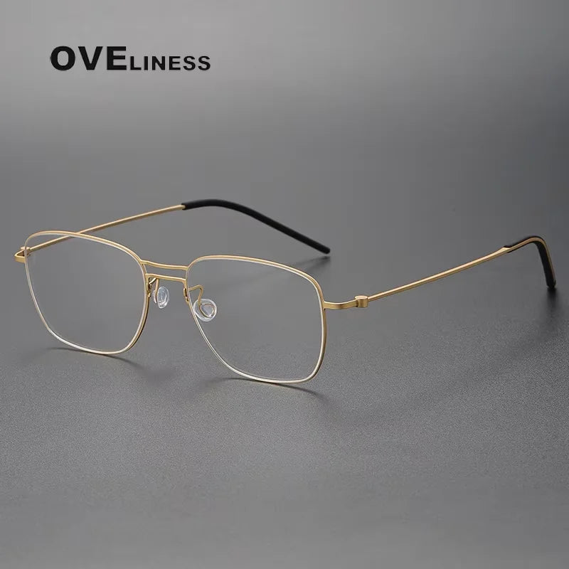 Oveliness Unisex Full Rim Square Double Bridge Titanium Eyeglasses 25524