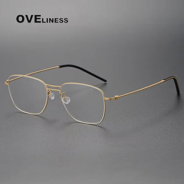 Oveliness Unisex Full Rim Square Double Bridge Titanium Eyeglasses 25524