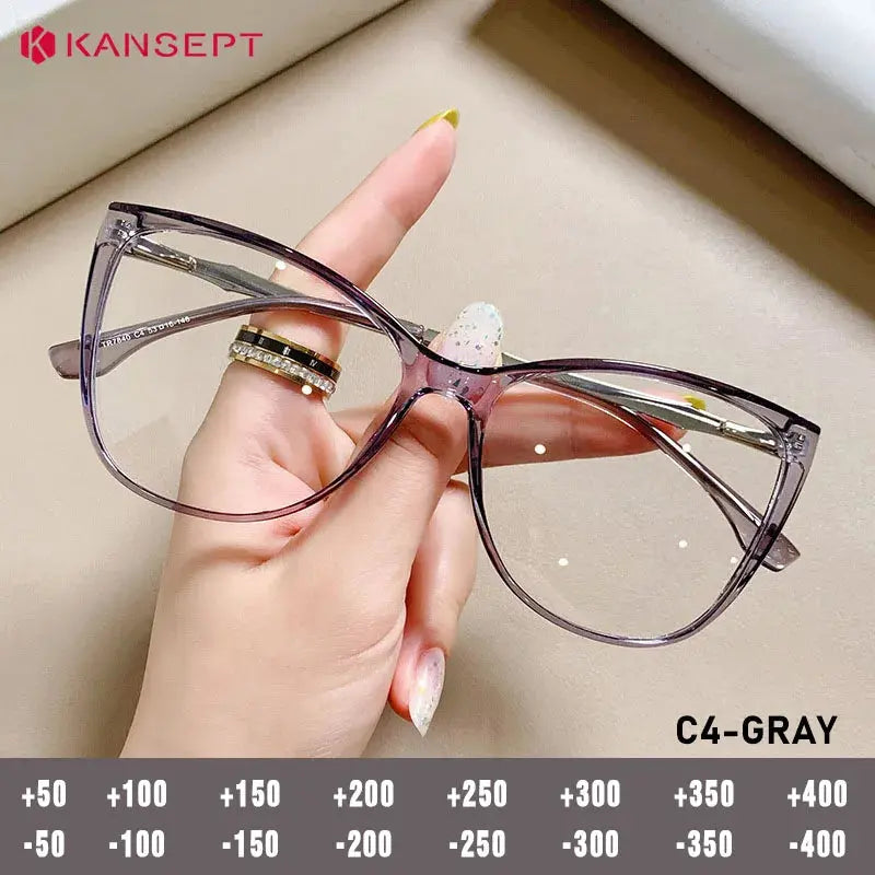 Kansept Unisex Full Rim Cat Eye Tr 90 Metal Frames 784000 FuzWeb