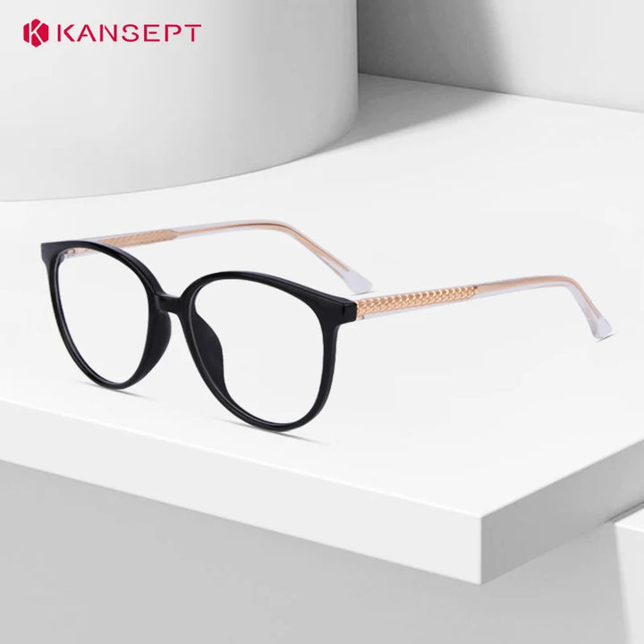 Kansept Women's Full Rim Oval Square Tr 90 Alloy Reading Glasses 25006