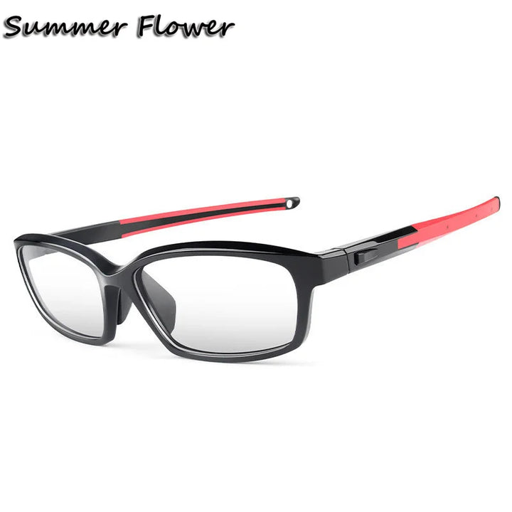 Summer Flower Men's Full Rim Square Tr 90 Titanium Eyeglasses 611018