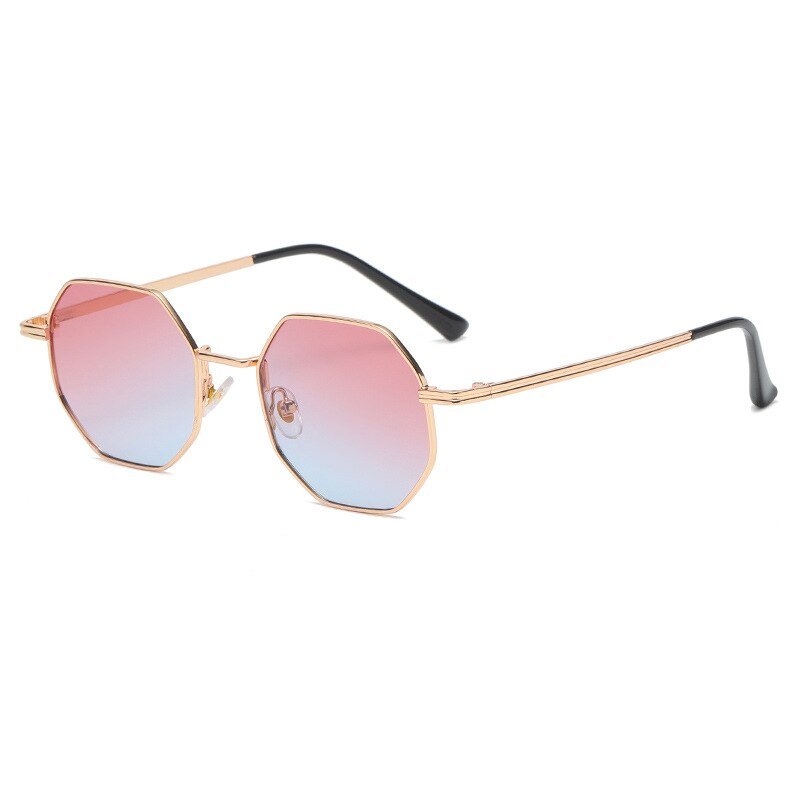 Zirosat Unisex Full Rim Polygon Alloy Uv400 Sunglasses Db59 Sunglasses Zirosat pink blue  