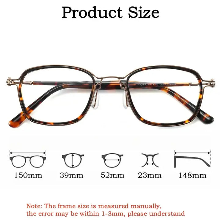 Hdcrafter Mens Full Rim Square Acetate Titanium Frames 586100 — view 2 | Hdcrafter Eyeglasses at FuzWeb