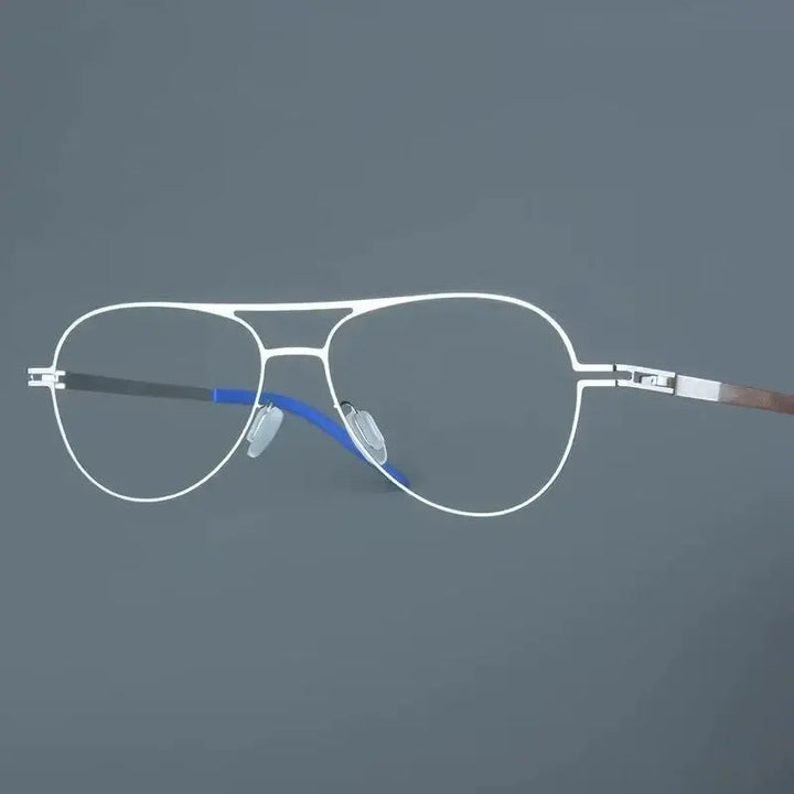 Bobbie Full Rim Double Bridge Unisex Oval Screwless Steel Frames 524316 FuzWeb