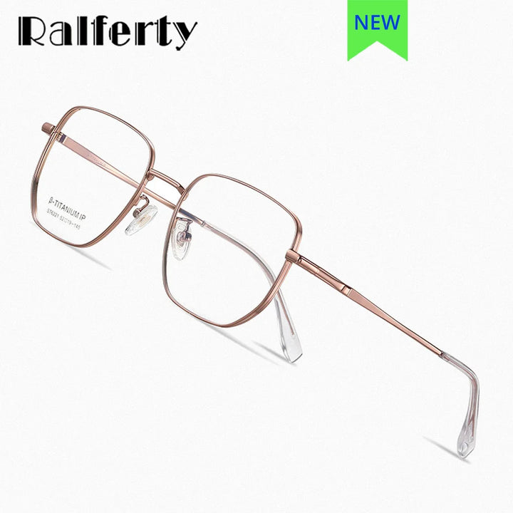 Ralferty Women's Full Rim Square Titanium Alloy Eyeglasses R6221 Full Rim Ralferty   