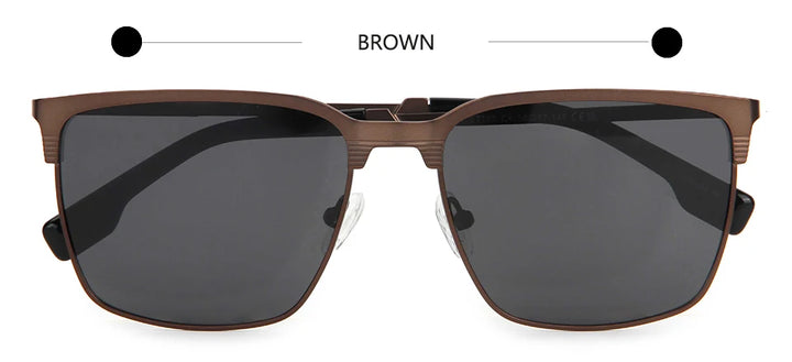 Esnbie Unisex Full Rim Square Titanium Polarized Sunglasses ST195-1