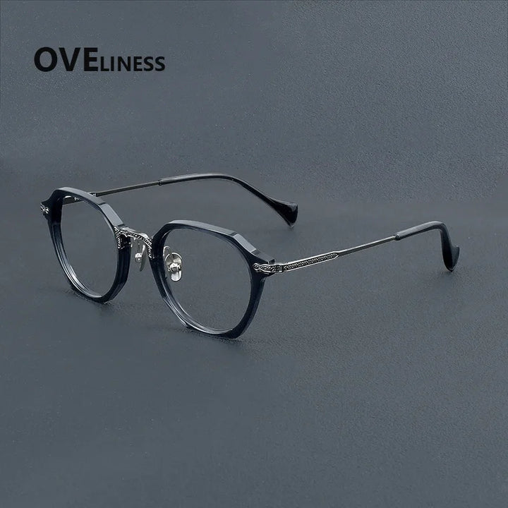 Oveliness Unisex Full Rim Oval Acetate Titanium Eyeglasses 926009
