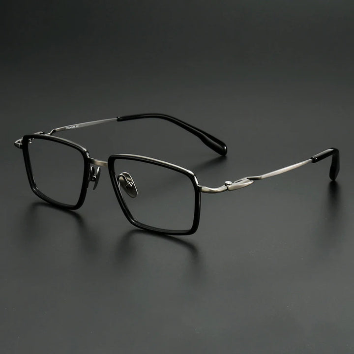 Muzz Men's Full Rim Big Square Titanium Acetate Eyeglasses 910061