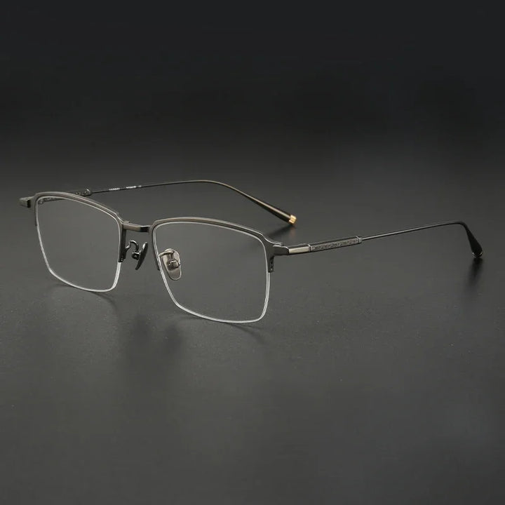 Muzz Men's Semi Rim Square Titanium Eyeglasses 10165