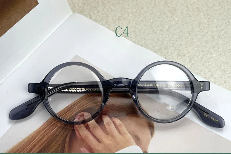 Yujo Unisex Full Rim Round Acetate Eyeglasses 4225e Full Rim Yujo C4 CHINA 