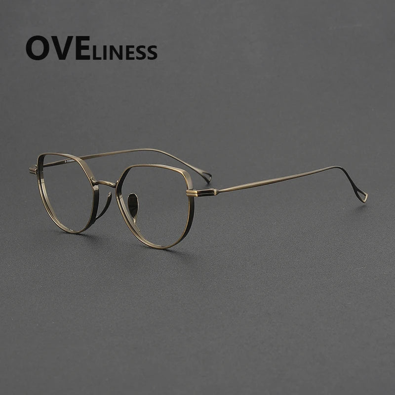 Oveliness Unisex Full Rim Square Cat Eye Titanium Eyeglasses 643002